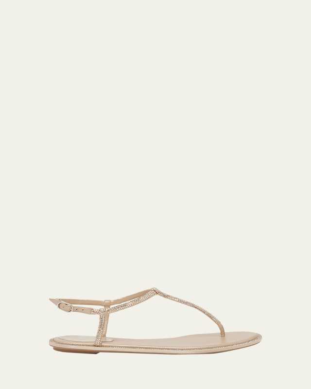 Strass T-Strap Thong Sandals