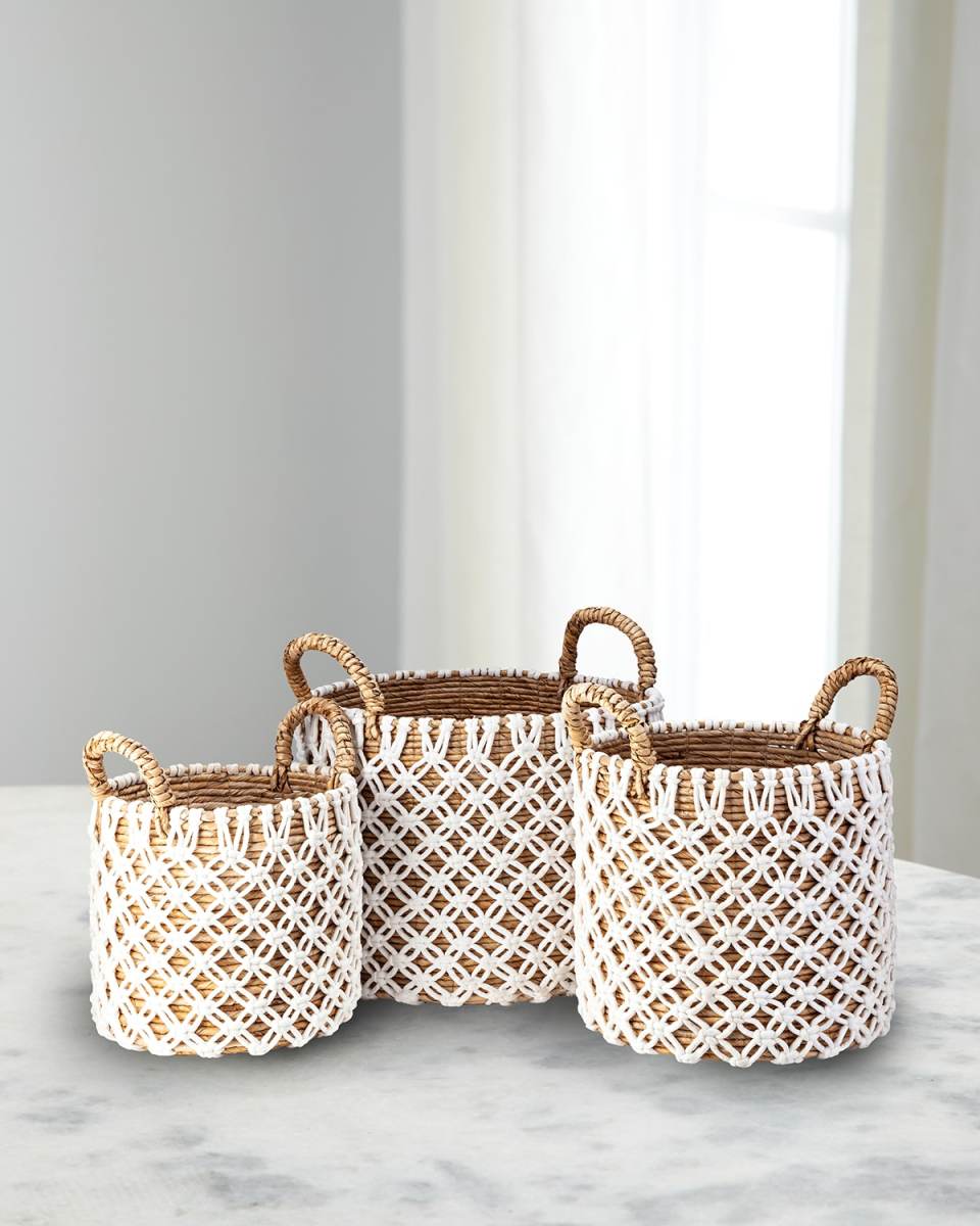 Bradley Banana Leaf Baskets, Set of 3