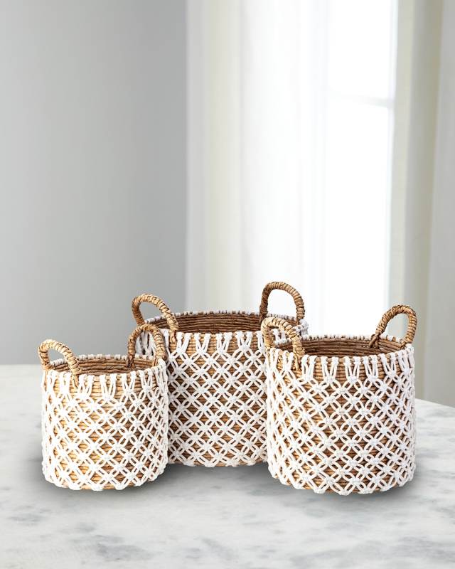 Bradley Banana Leaf Baskets, Set of 3