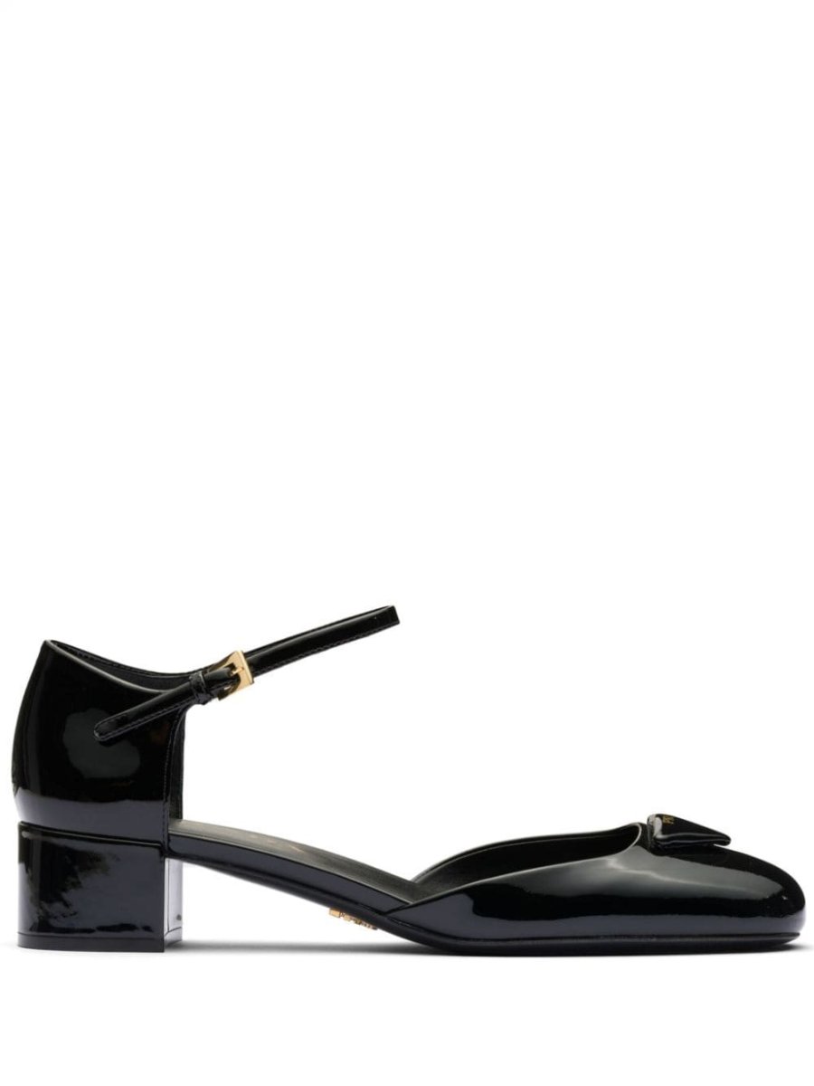 35mm triangle-logo patent pumps