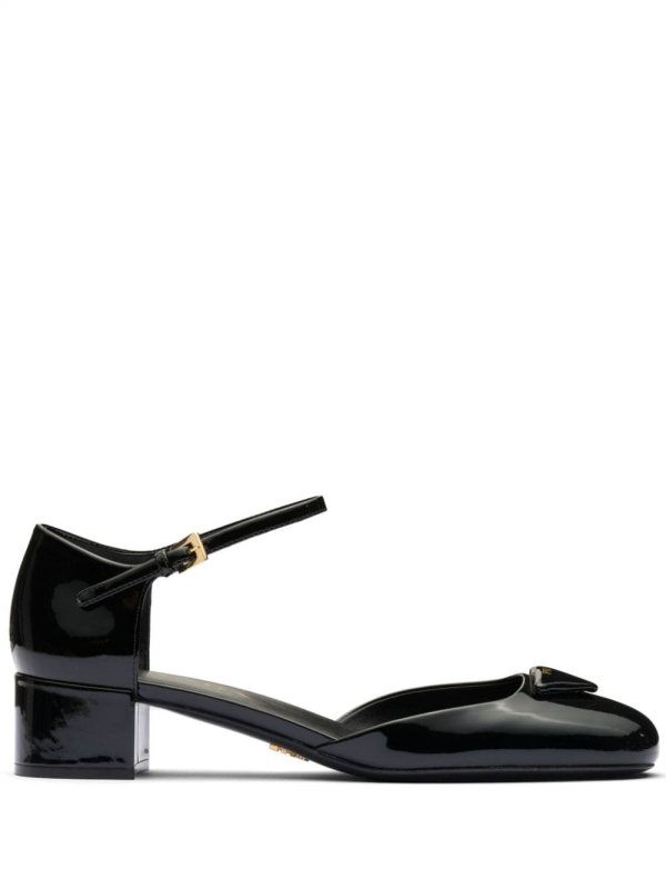 35mm triangle-logo patent pumps