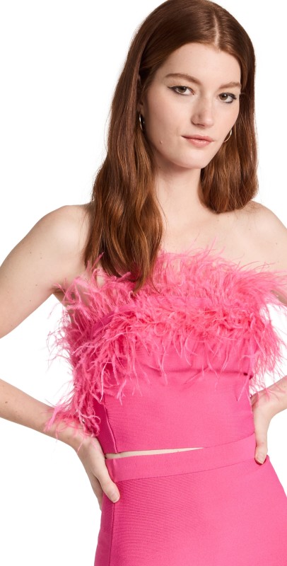 STAUD Nellie Top Shocking Pink