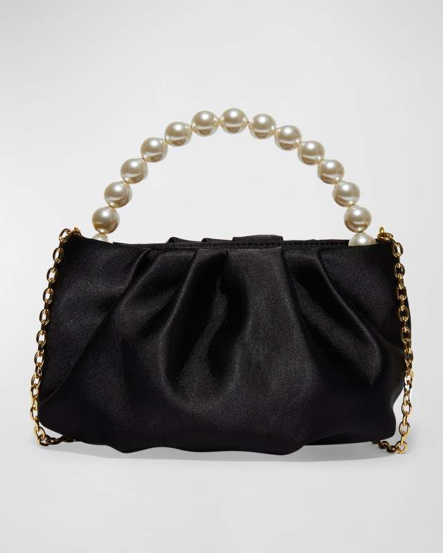 Marlowe Satin Evening Top-Handle Bag
