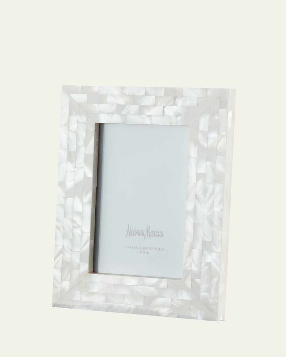 Mother-of-Pearl Picture Frame, White, 4" x 6"