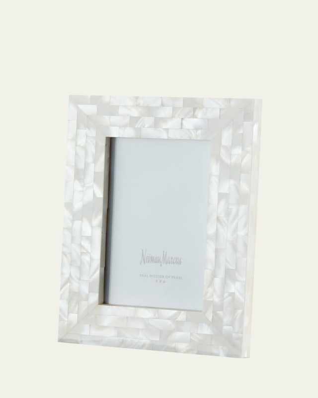 Mother-of-Pearl Picture Frame, White, 4" x 6"