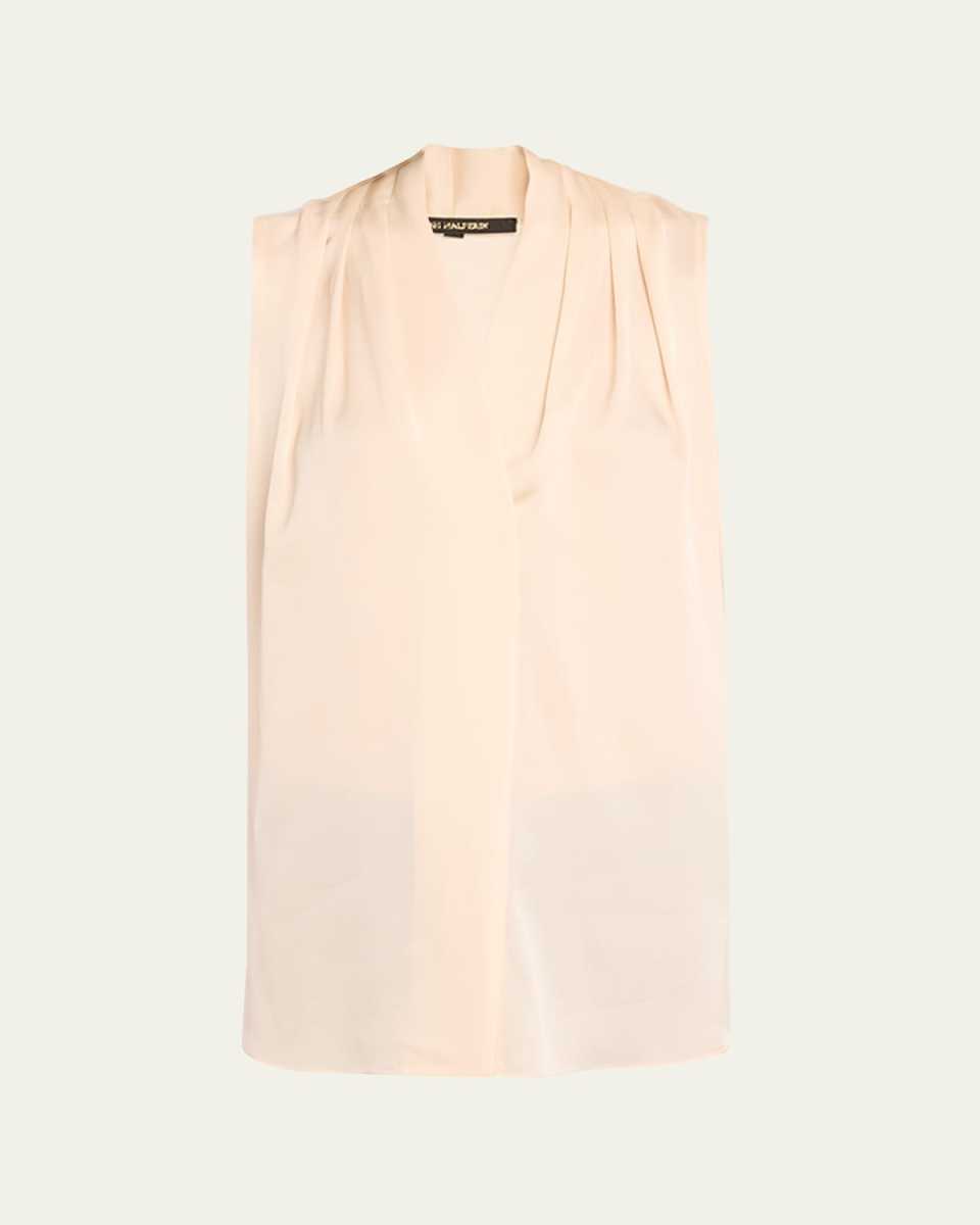 Mila Silk-Stretch Sleeveless Top