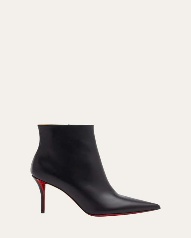 So Apostropha Leather Red Sole Stiletto Booties