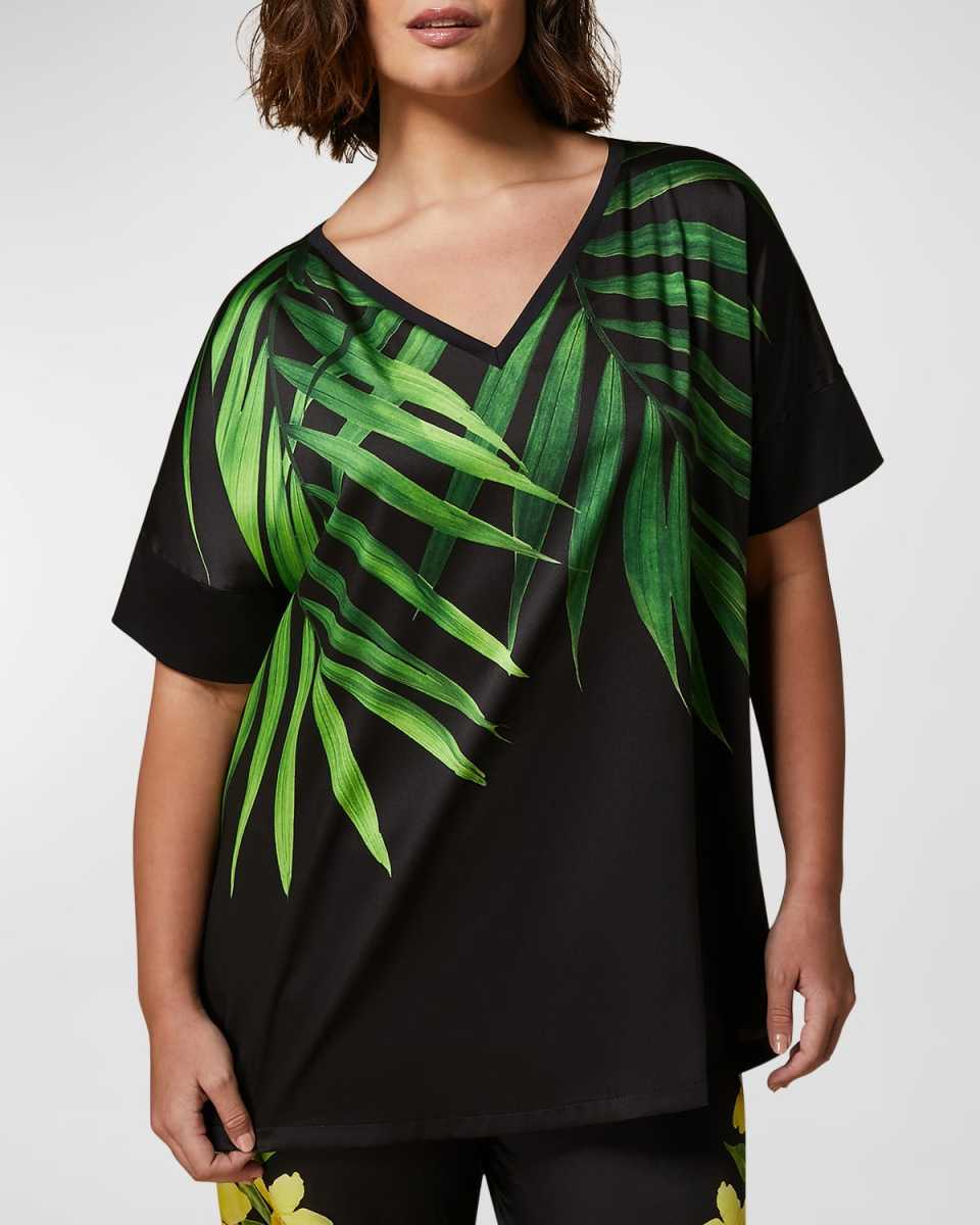 Plus Size Edam Tropical-Print Jersey T-Shirt