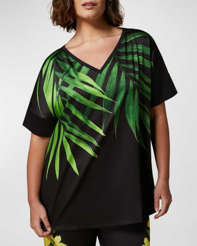 Plus Size Edam Tropical-Print Jersey T-Shirt