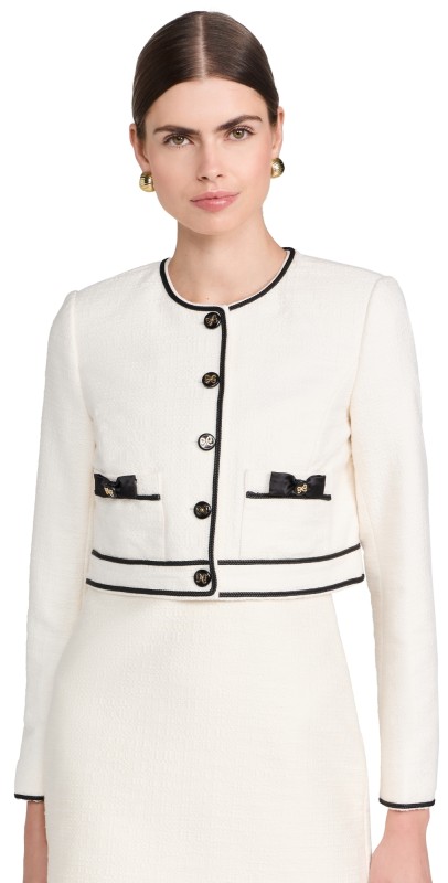 LoveShackFancy Talika Jacket Cream