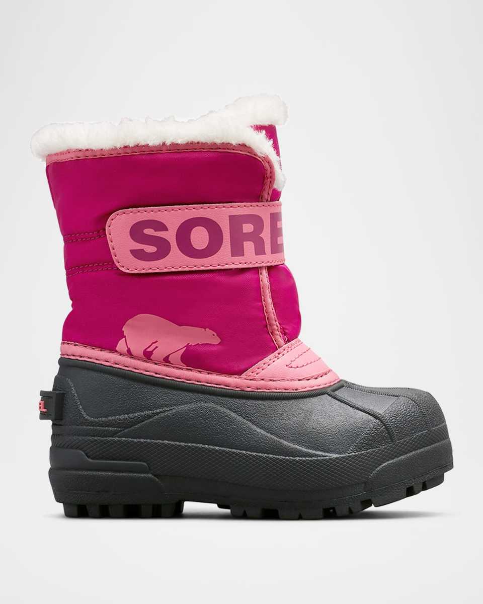 Kid's Commander Grip-Strap Fleece Snow Boots, Toddlers/Kids