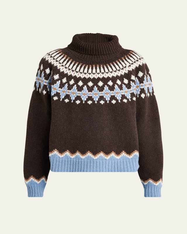 Sweet Winter Fair Isle Turtleneck Wool Sweater