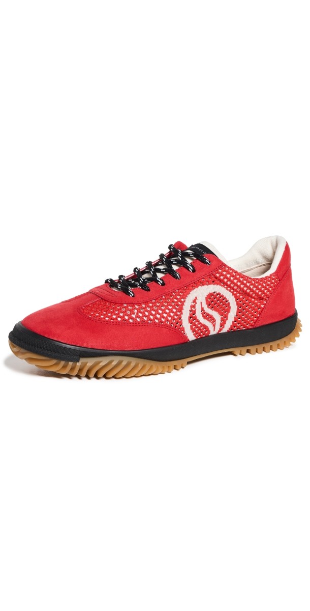 Stella McCartney S-Wave Sport Kneet Mesh Sneakers Red/Ecru