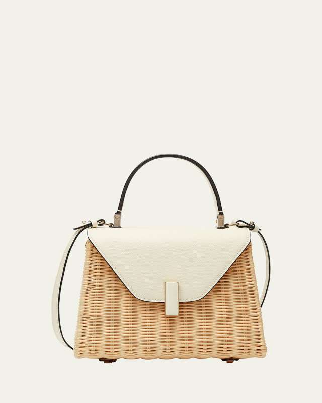 Iside Small Wicker Top-Handle Bag