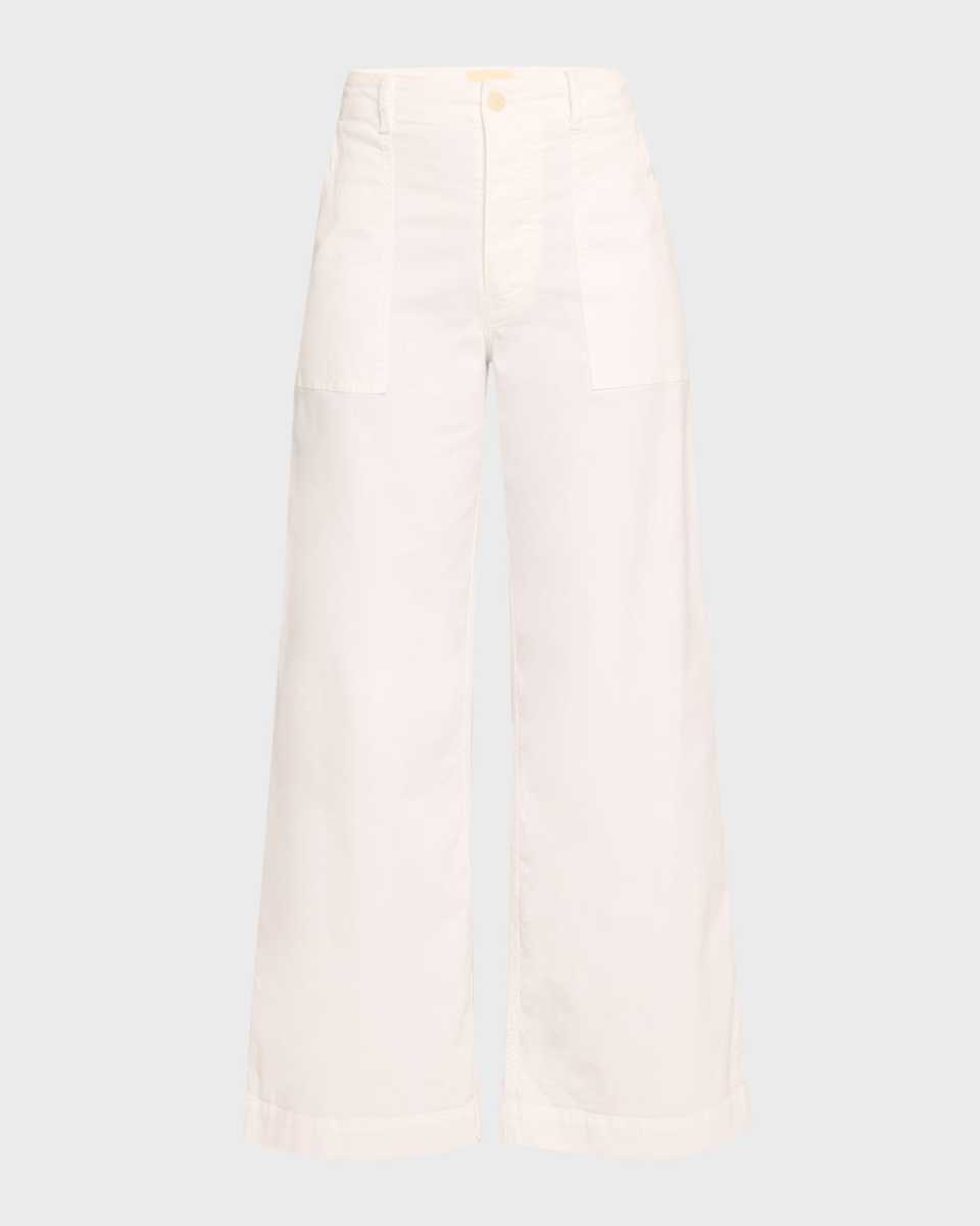 Leon Wide-Leg Brushed Stretch Cotton Boy Pants