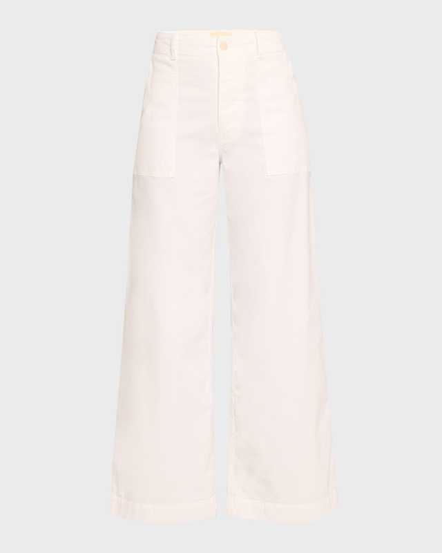 Leon Wide-Leg Brushed Stretch Cotton Boy Pants