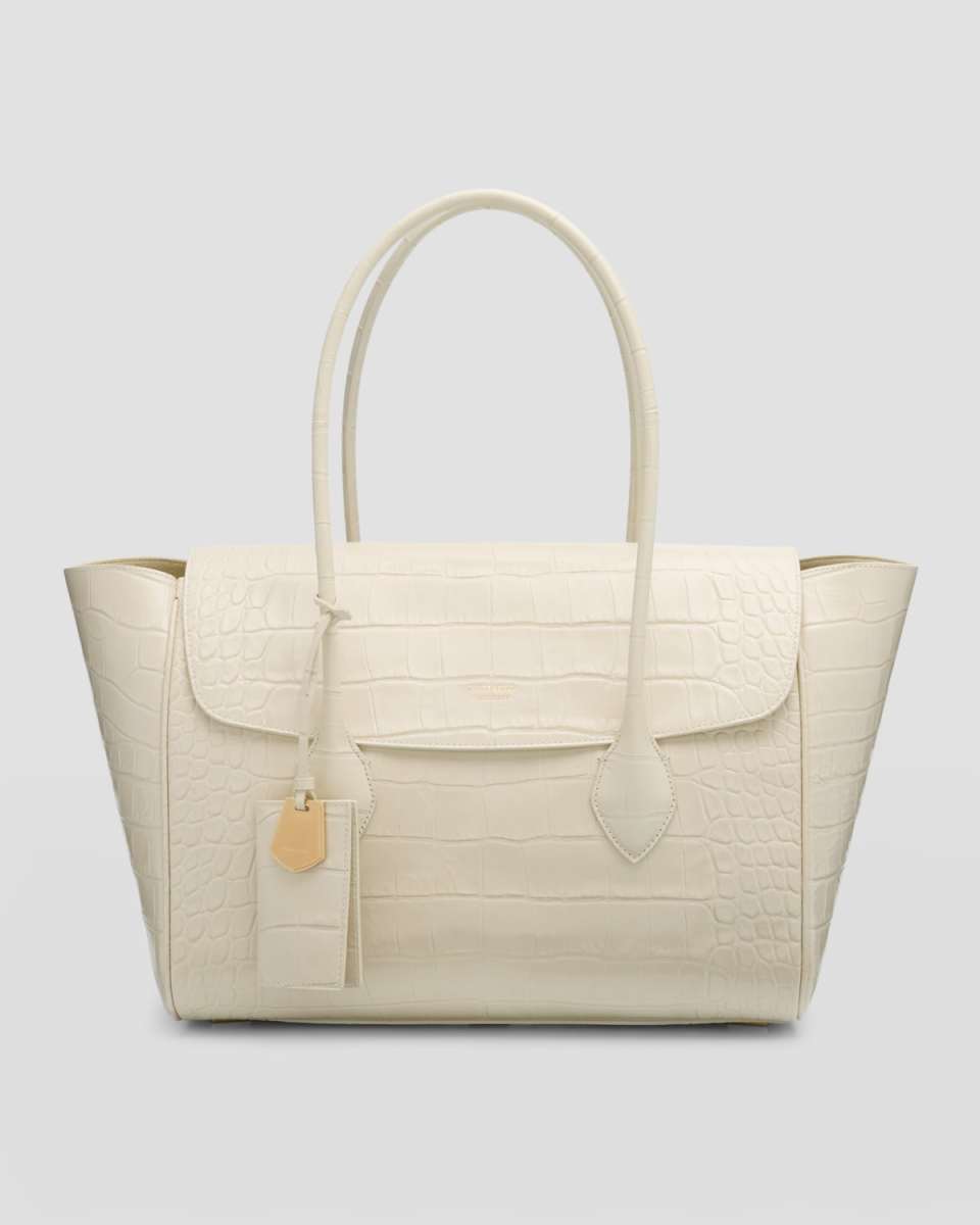Classic Croc-Embossed Leather Tote Bag