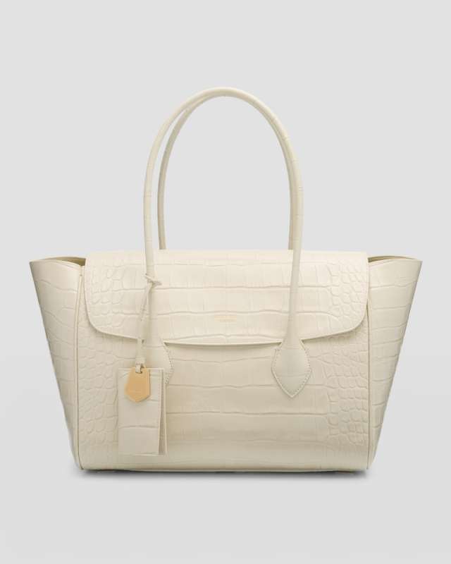 Classic Croc-Embossed Leather Tote Bag