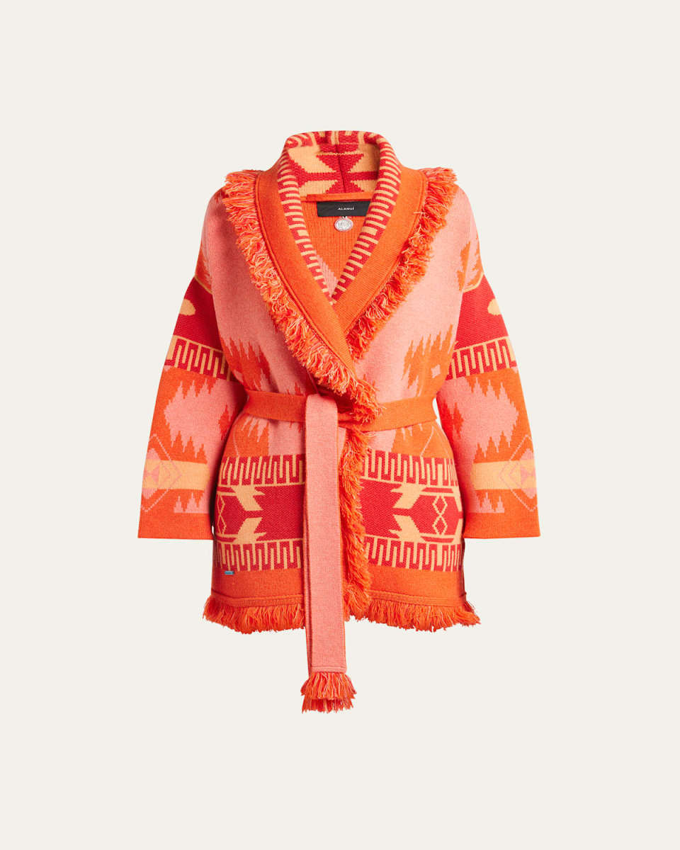 Icon Jacquard Belted Cardigan