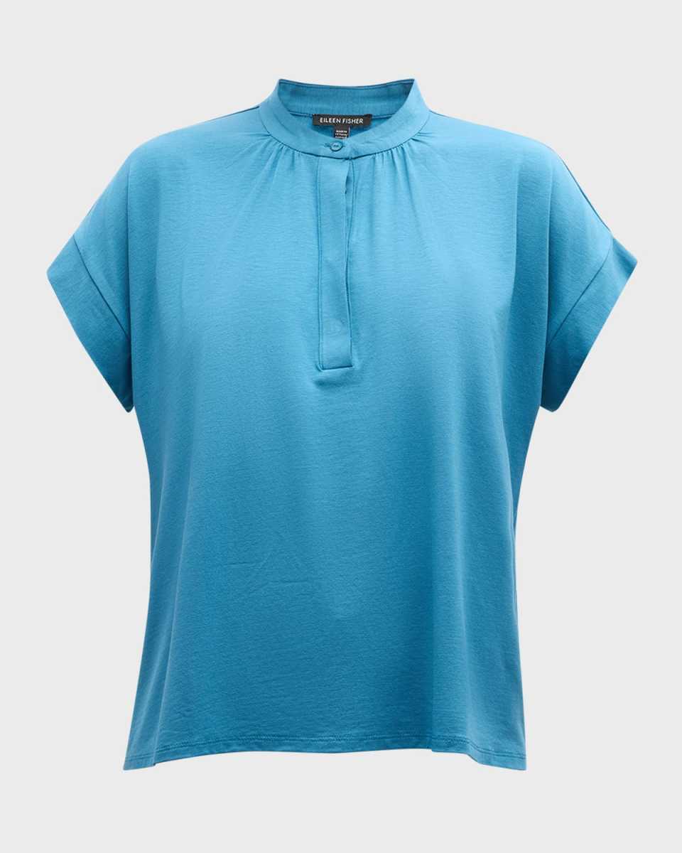 Stretch Jersey Henley Top