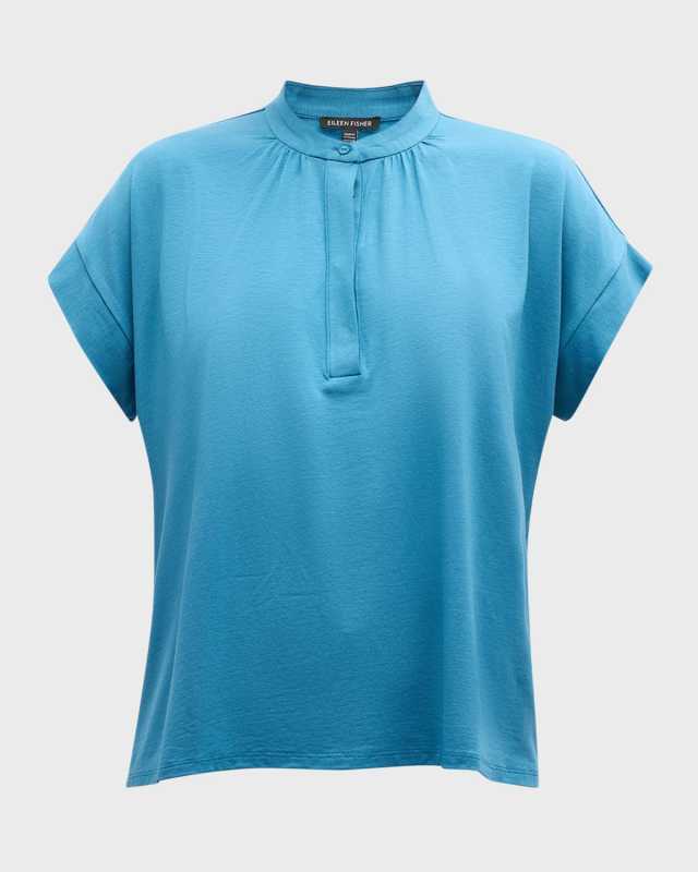 Stretch Jersey Henley Top