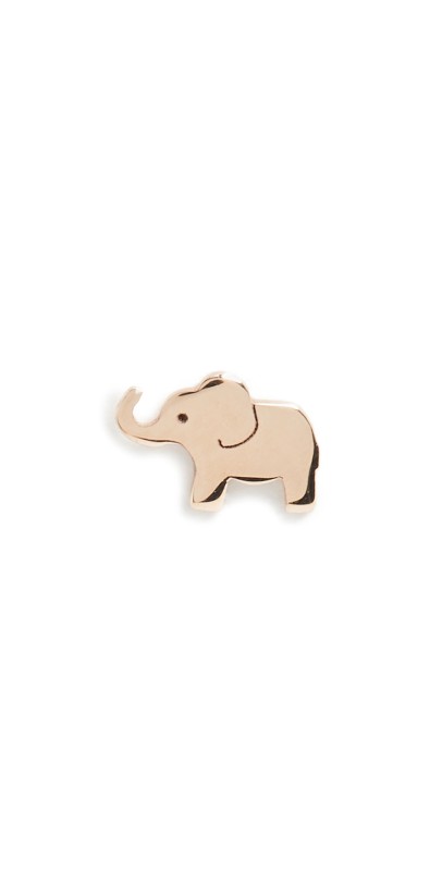 Zoe Chicco 14k Gold Single Itty Bitty Elephant Stud Yellow Gold