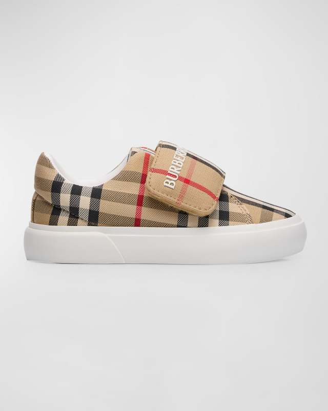 Kid's James Check-Print Sneakers, Toddlers/Kids