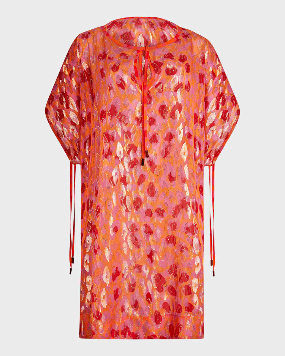 Abstract Leopard Printed Coverup Dress