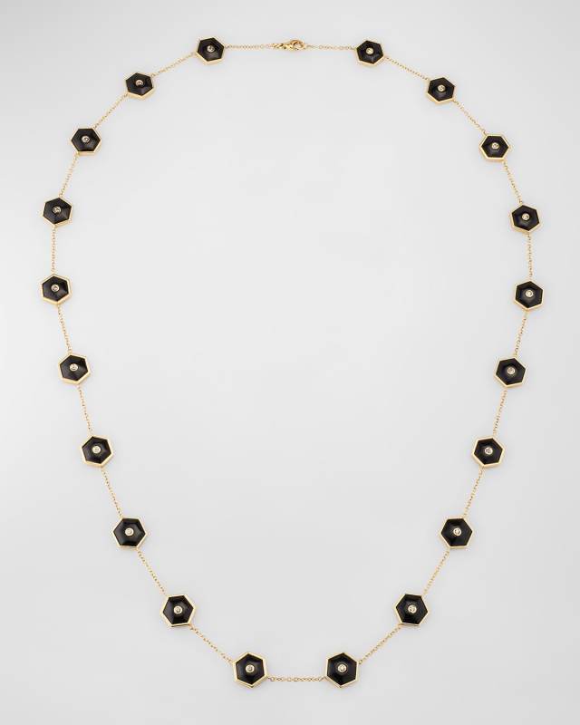 Baia Sommersa Diamond and Onyx Station Necklace