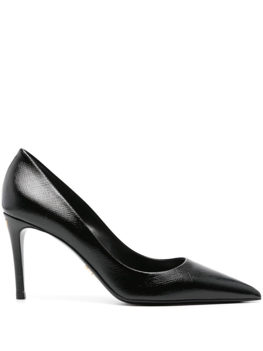 90mm Saffiano leather pumps