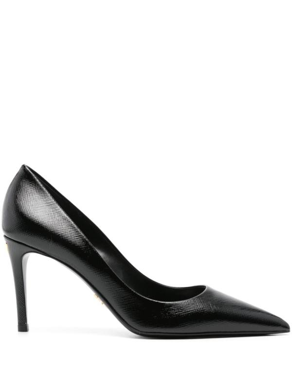 90mm Saffiano leather pumps
