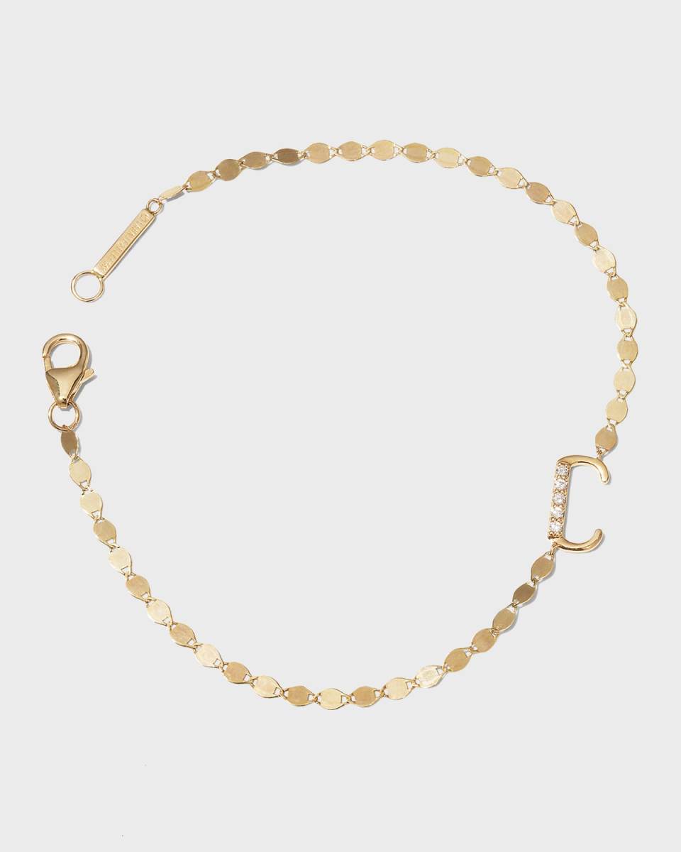 14k Diamond Initial Bracelet.