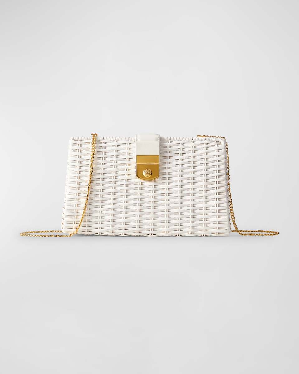 The Crest Lock Basket Clutch Bag