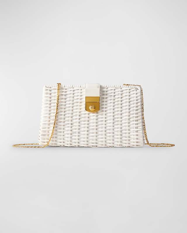 The Crest Lock Basket Clutch Bag