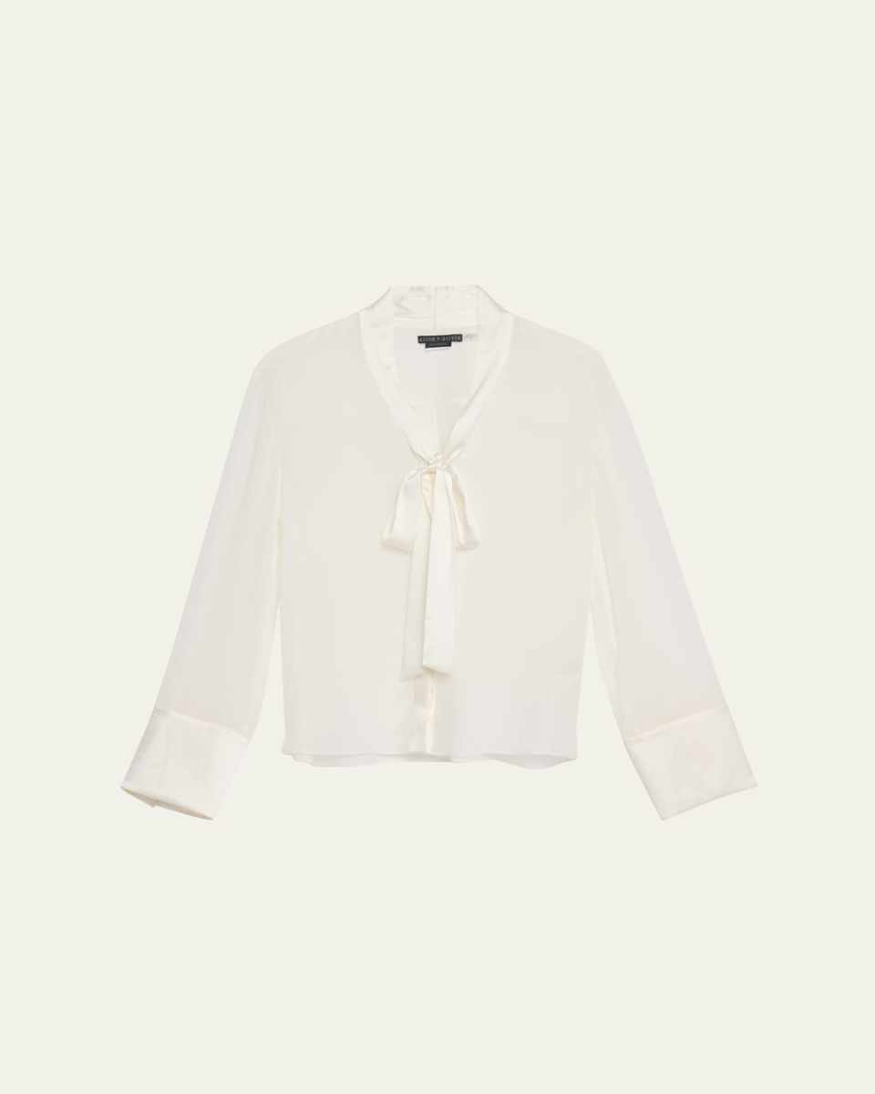 Lloyd Tie-Neck Silk Blouse