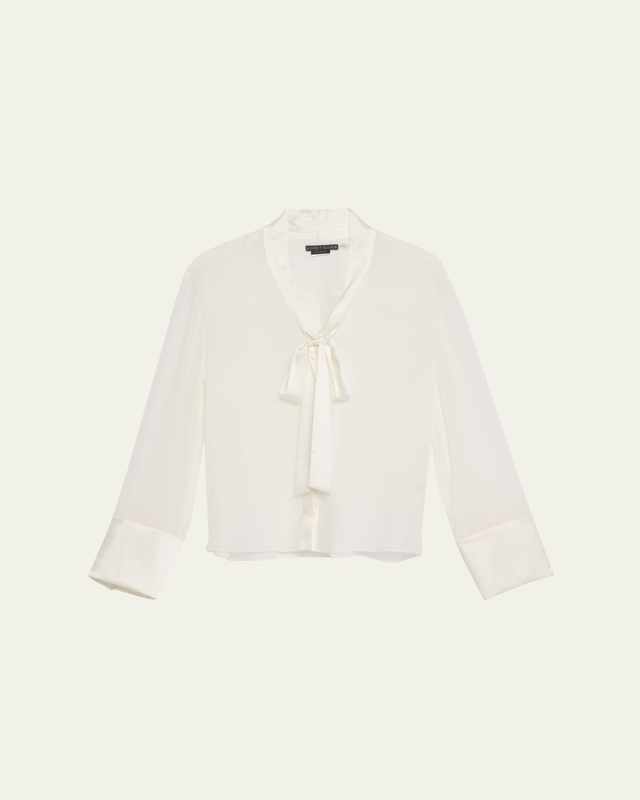 Lloyd Tie-Neck Silk Blouse