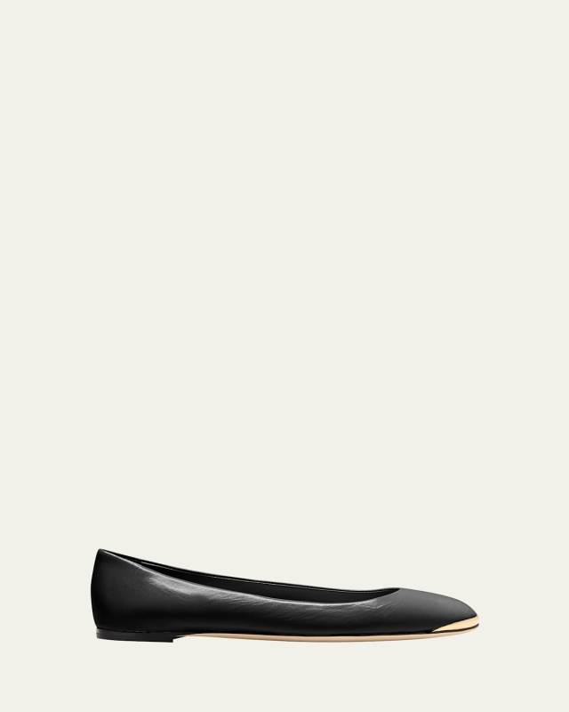 Calfskin Leather Ballerina Flats