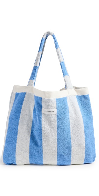 SunnyLife Beach Towel 2-in-1 Tote Bag Blue Cream