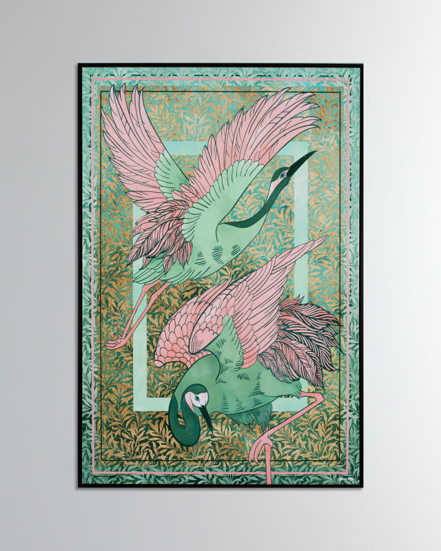 Emerald Cranes Giclée