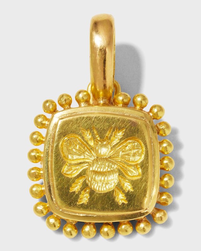 19K Cushion Bee Pendant