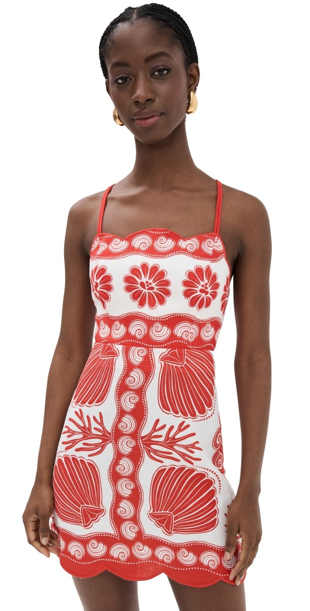 FARM Rio Ainika Shell White Mini Dress Ainika Shell White