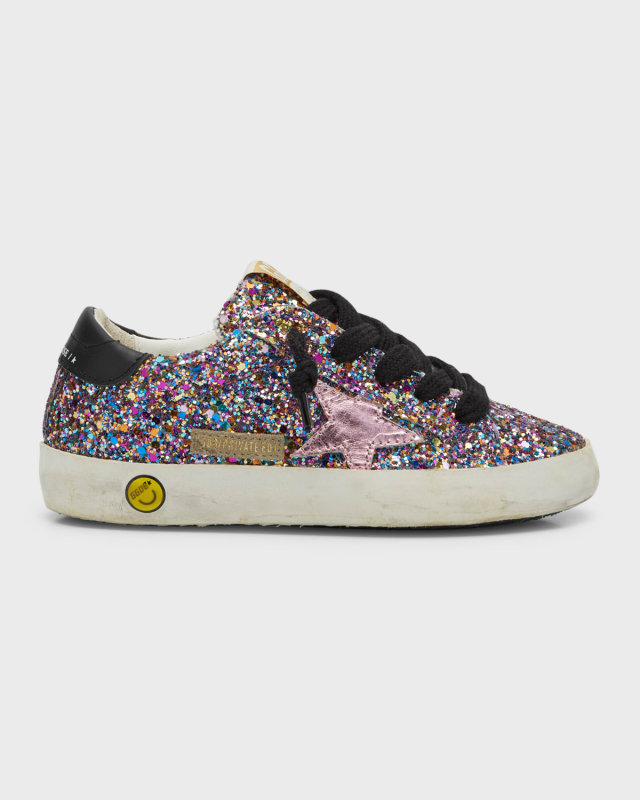Girl's Superstar Multi Glitter Low-Top Sneakers, Baby/Toddler