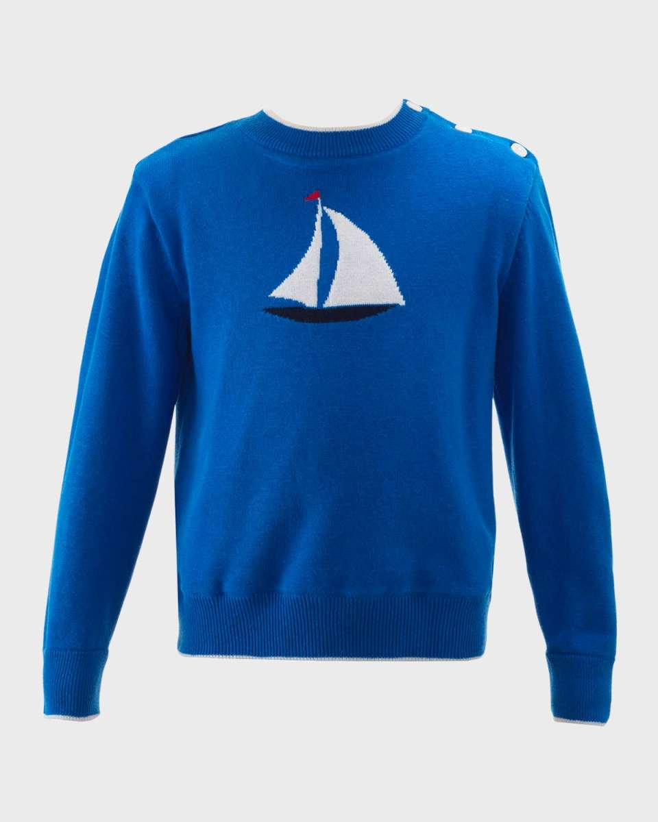Boy's Sailboat Intarsia Sweater, Size 2-