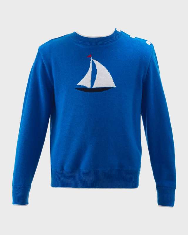 Boy's Sailboat Intarsia Sweater, Size 2-