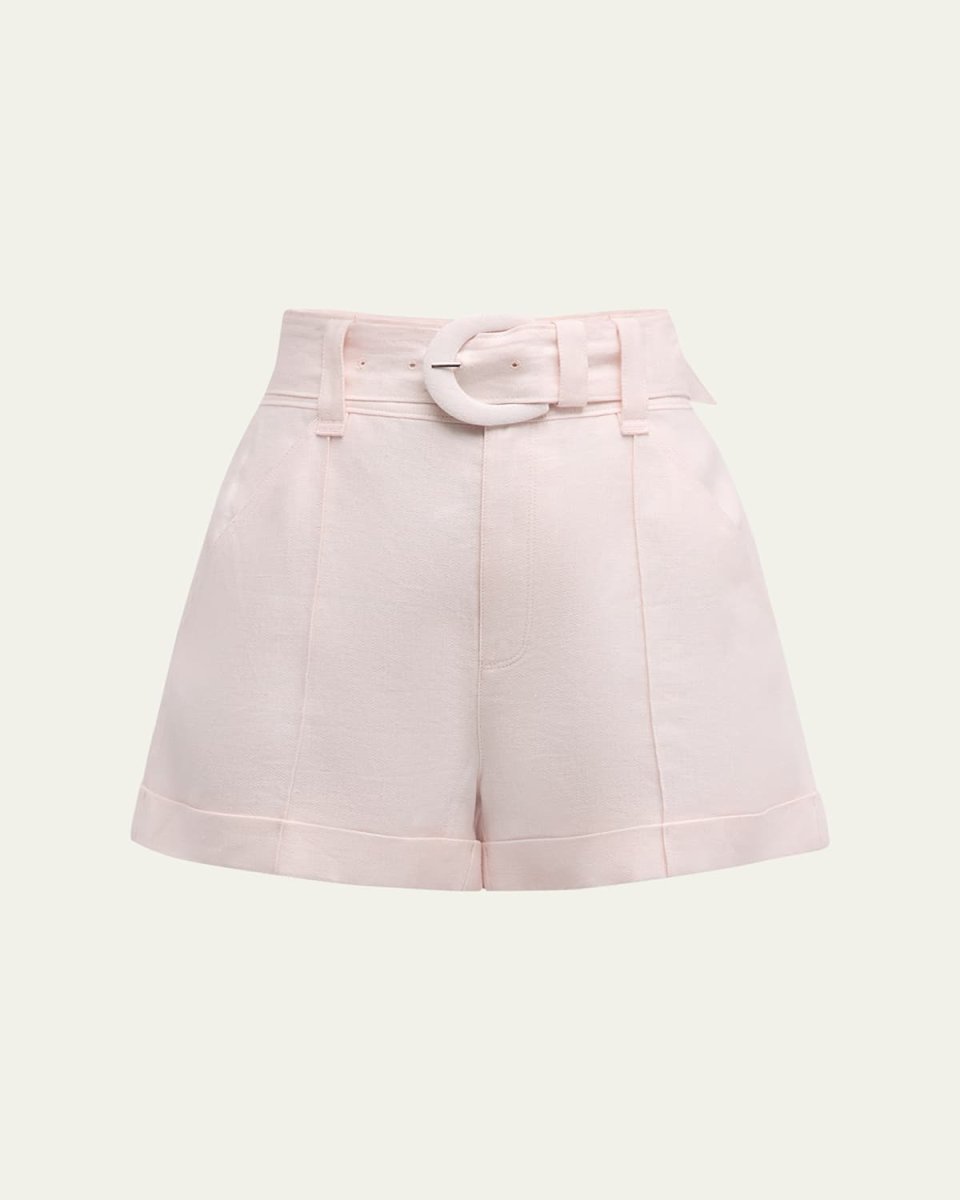 Aldi Belted Wide-Leg Linen Shorts