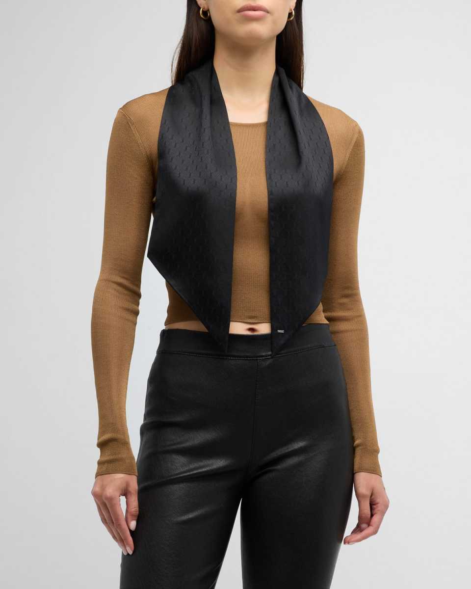 Jacquard Monogram Silk Twill Skinny Scarf