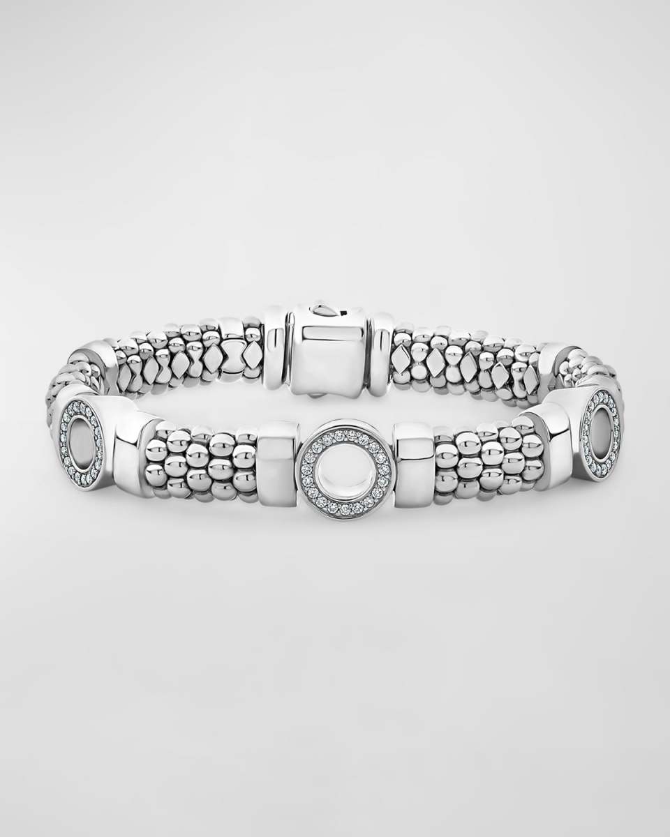 Caviar Spark Diamond 3-Station Bracelet - 11mm