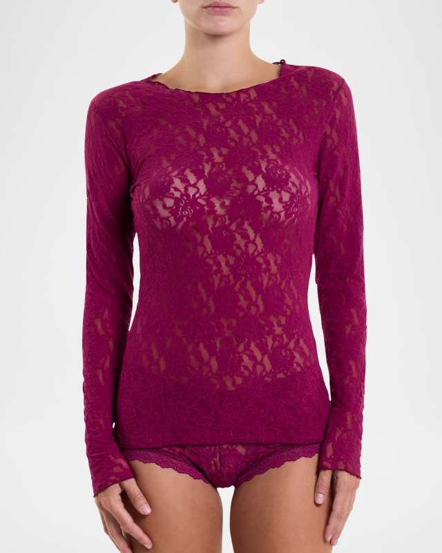 Signature Lace Unlined Long-Sleeve T