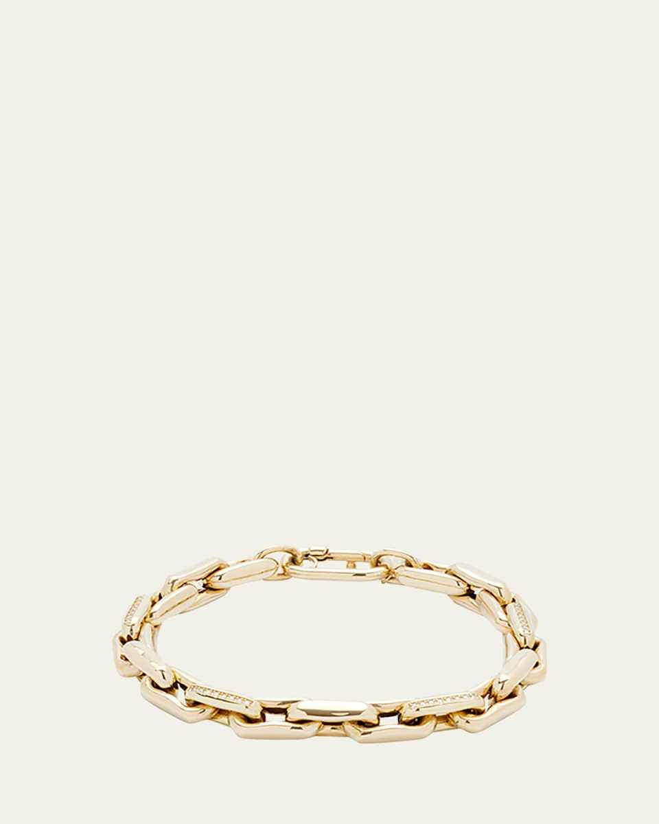 LR3 Small 14k Yellow Gold Bracelet with Diamonds