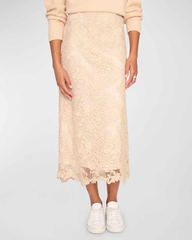 Mara Straight Lace Midi Skirt